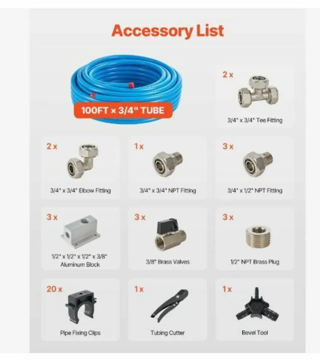 Air Compressor Line Kit 3/4'' x 100FT - Image 3