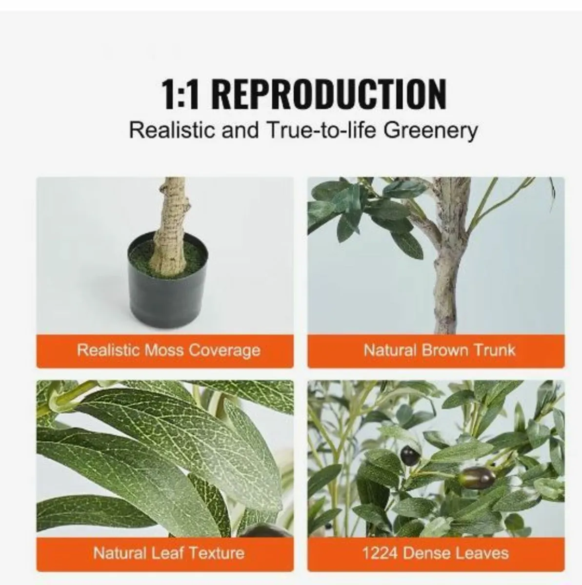 Artificial Olive Tree, 1.8 m Tall Faux Plant - Image 2