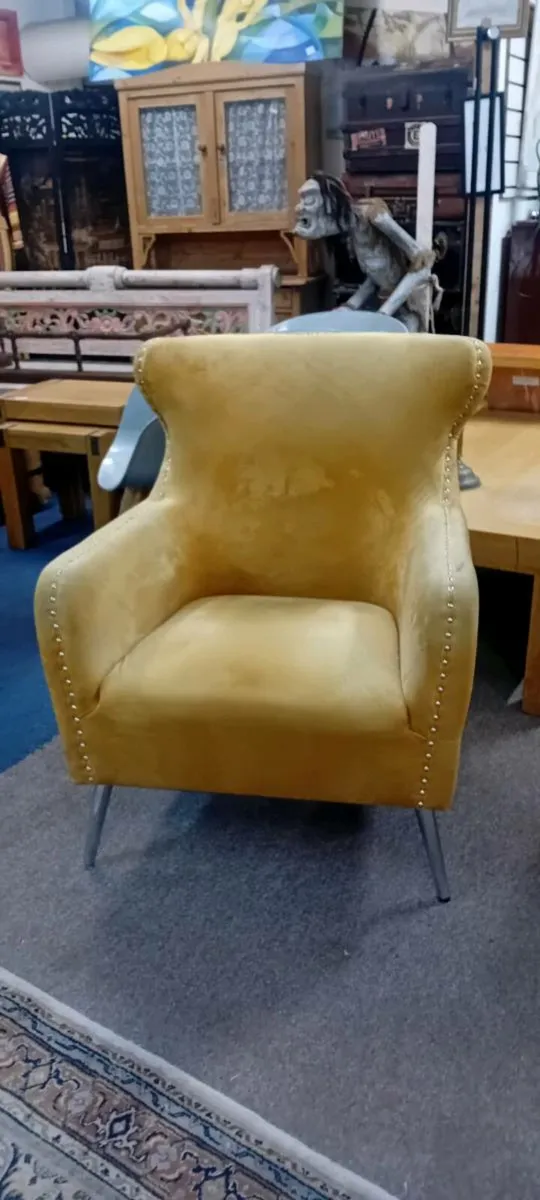 Modern Velvet Tub Armchair - Image 1