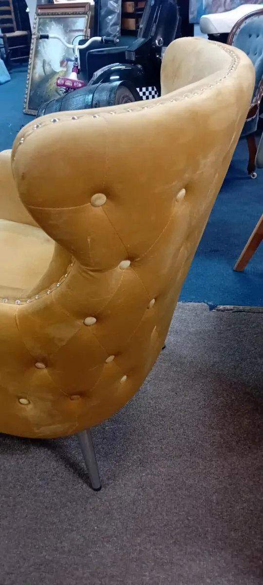 Modern Velvet Tub Armchair - Image 2