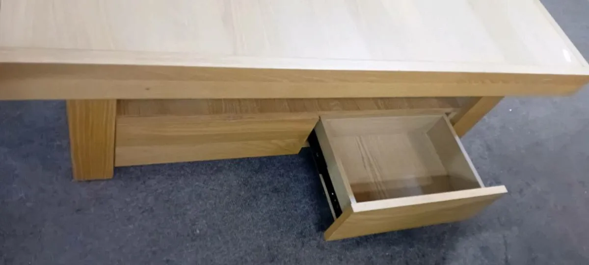 Modern Oak Coffee Table With Drawers - Image 2