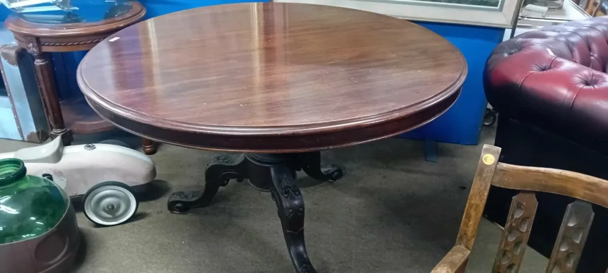 Victorian Mahogany Tilt Top Dining Table - Image 1
