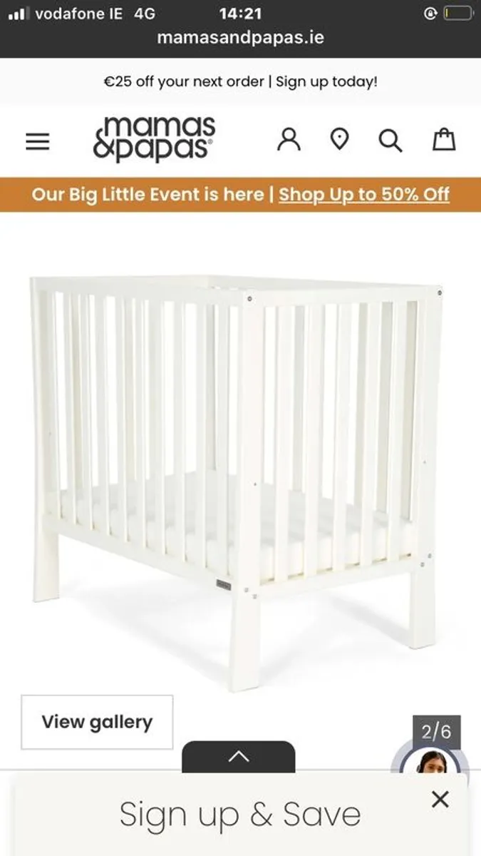 Mamas & Papas small cot and mattress - Image 3