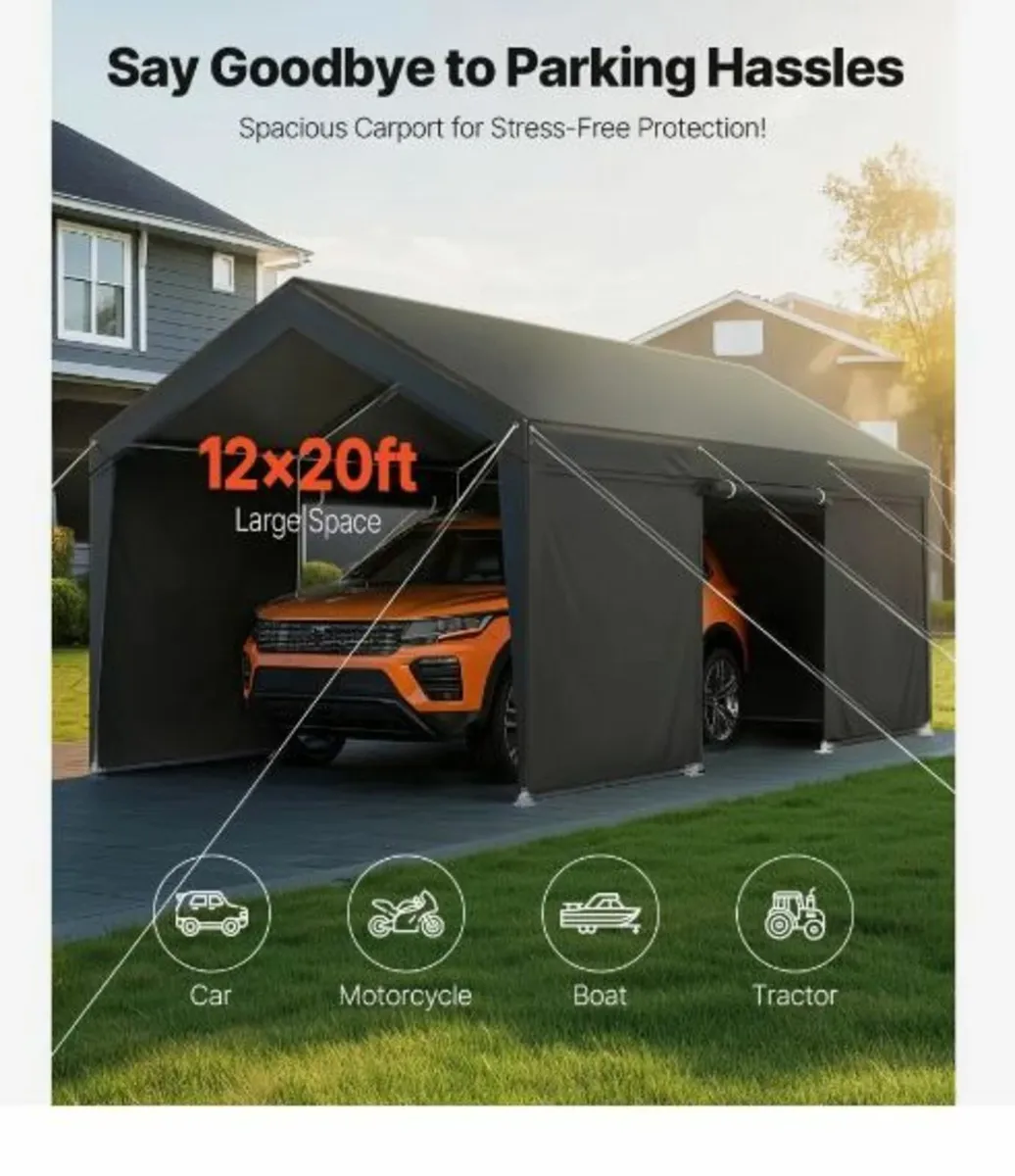 Carport Car Canopy 12x20FT Heavy - Image 2