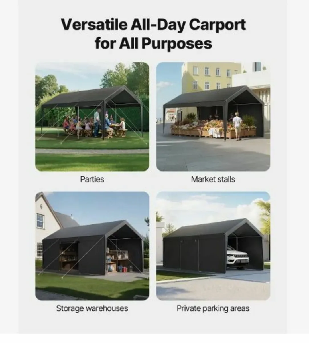 Carport Car Canopy 12x20FT Heavy - Image 3