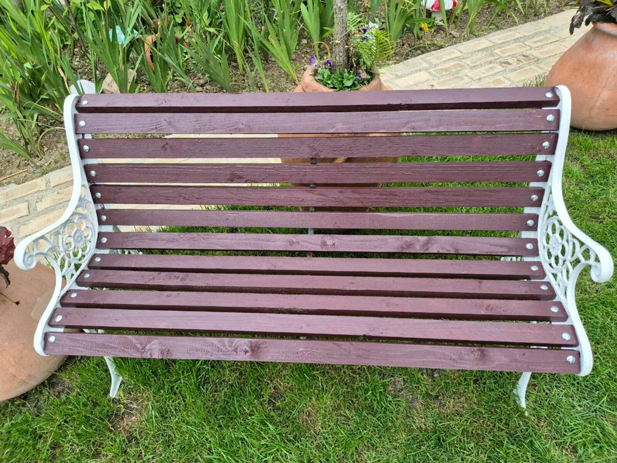 Garden bench Cast iron chair table furniture ends - Image 4