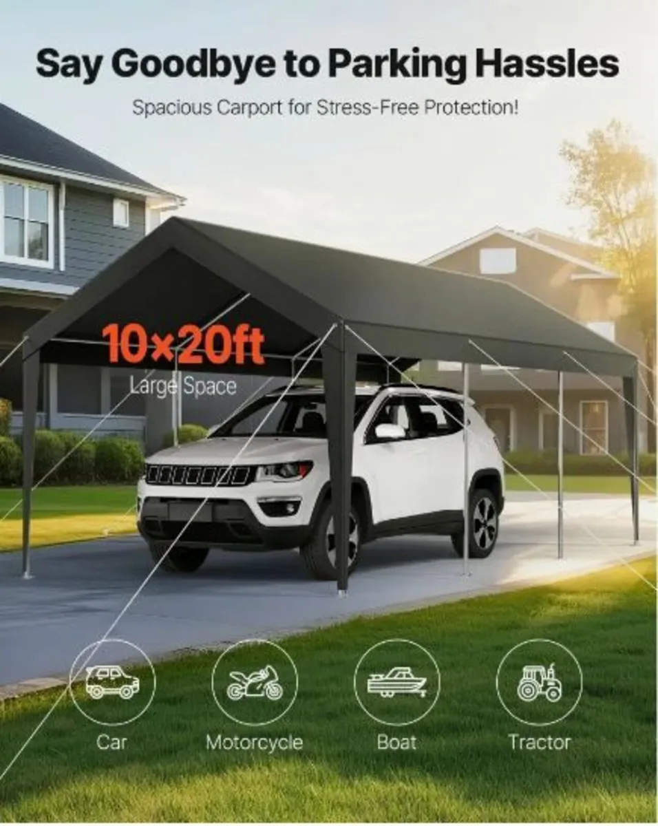 Carport Car Canopy 10 x 20 FT Heavy - Image 2