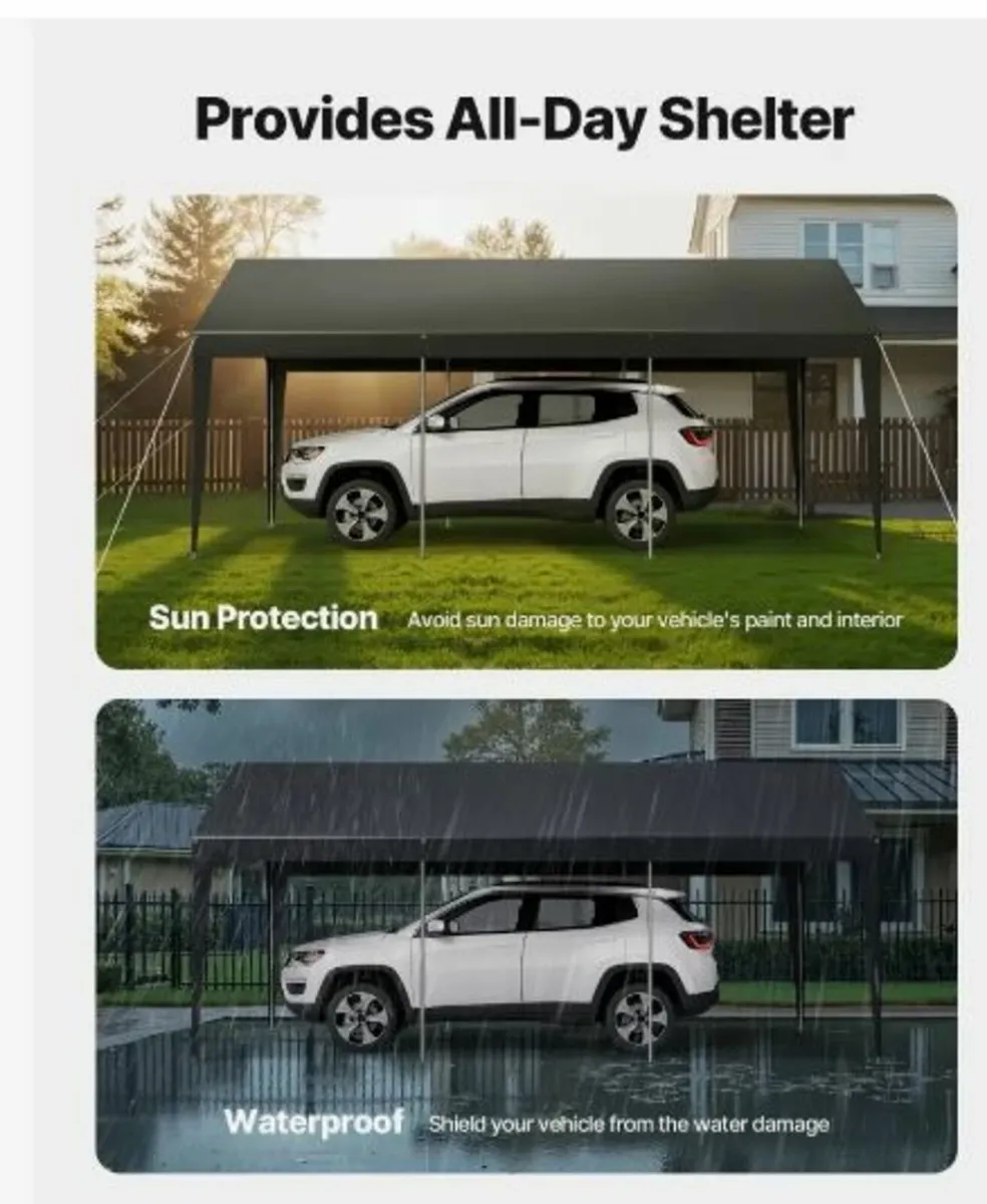 Carport Car Canopy 10 x 20 FT Heavy - Image 3