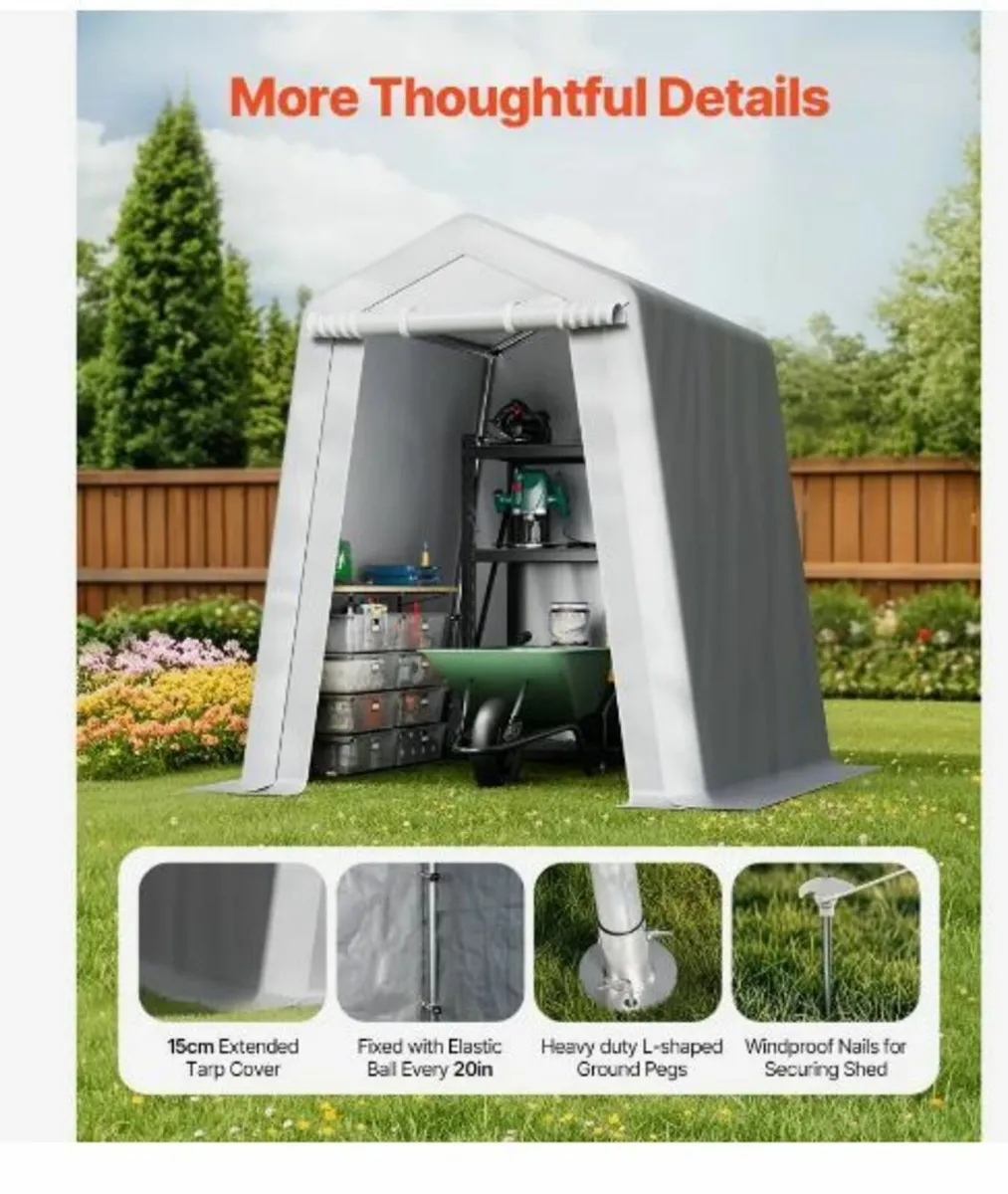 Outdoor Storage Shelter Shed 6x6 ft Waterproof - Image 2