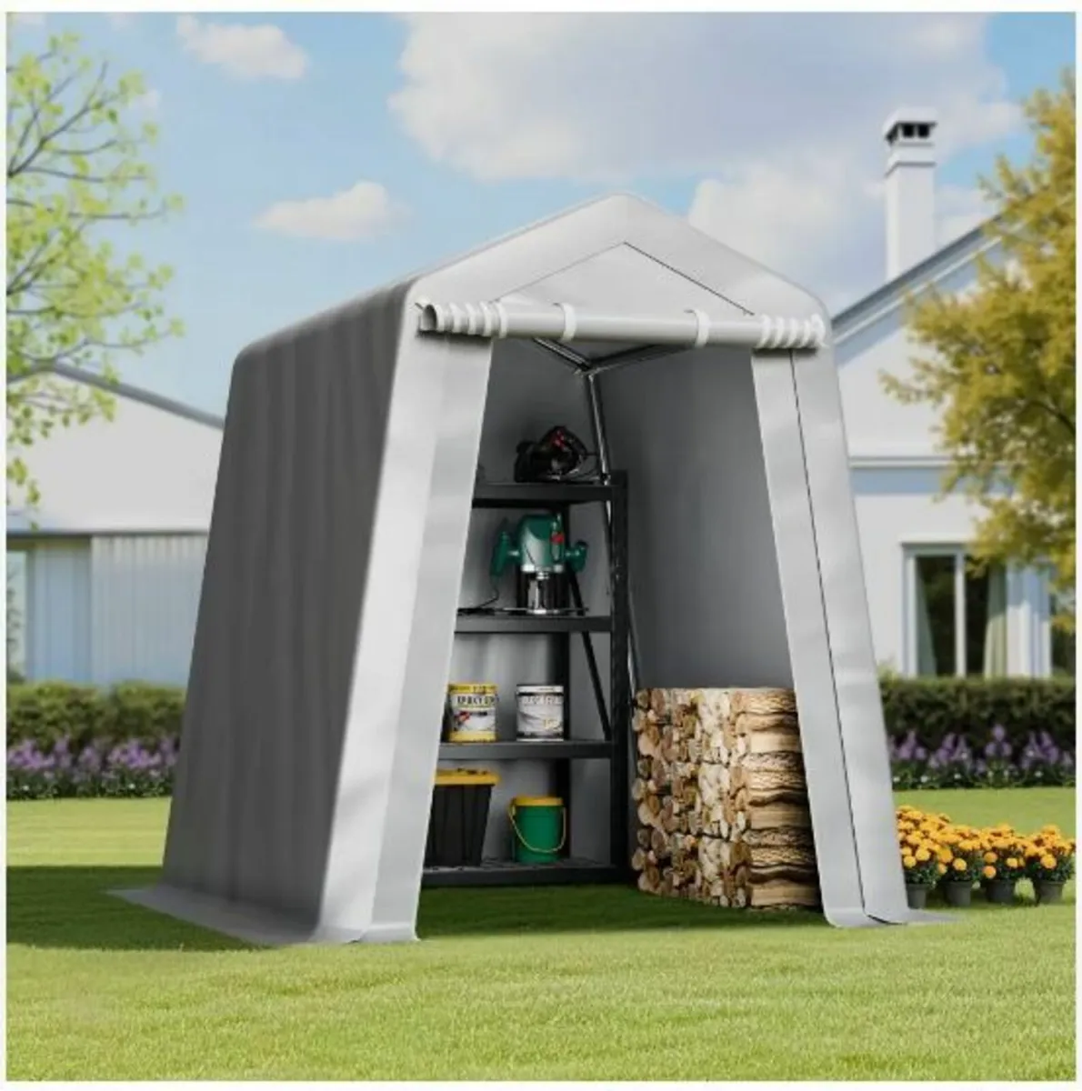 Outdoor Storage Shelter Shed 6x6 ft Waterproof - Image 4