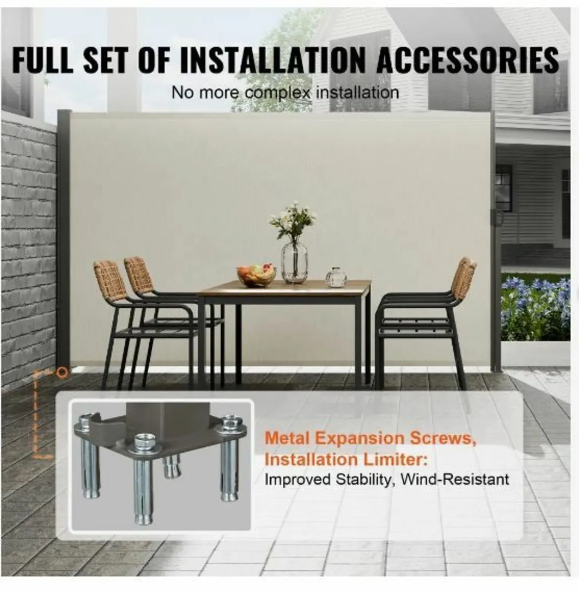 Retractable Side Awning, 63''x 118'' Outdoor - Image 2