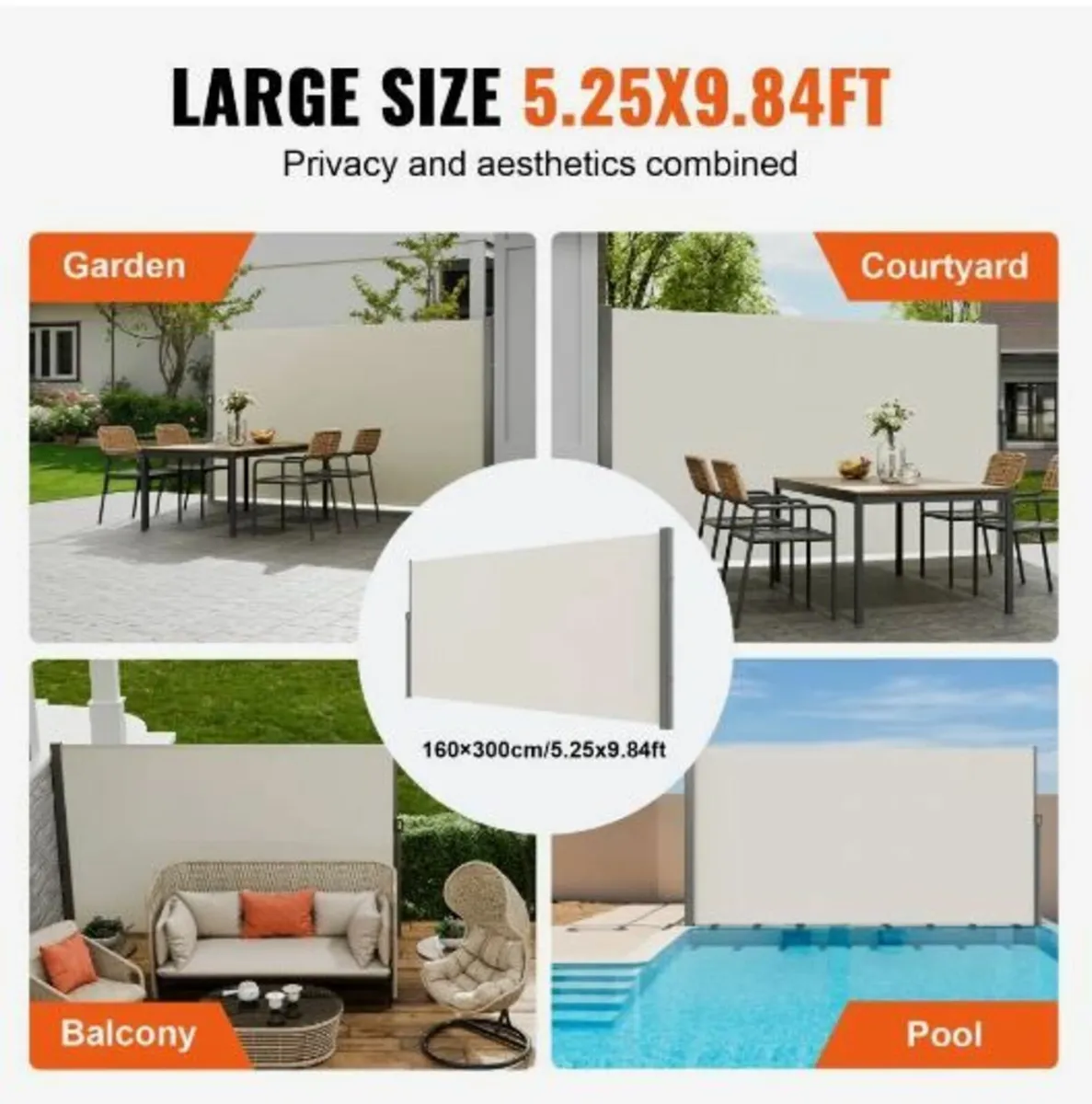 Retractable Side Awning, 63''x 118'' Outdoor - Image 3