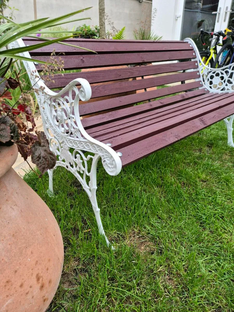 Garden bench Cast iron chair table furniture ends - Image 2