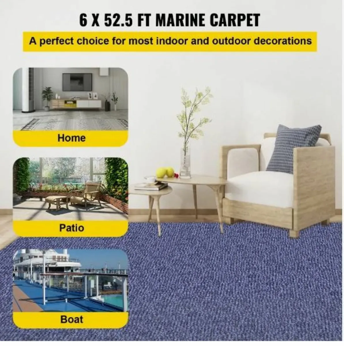 Indoor Outdoor Rug Carpet 5.9x52.5' Outdoor - Image 3