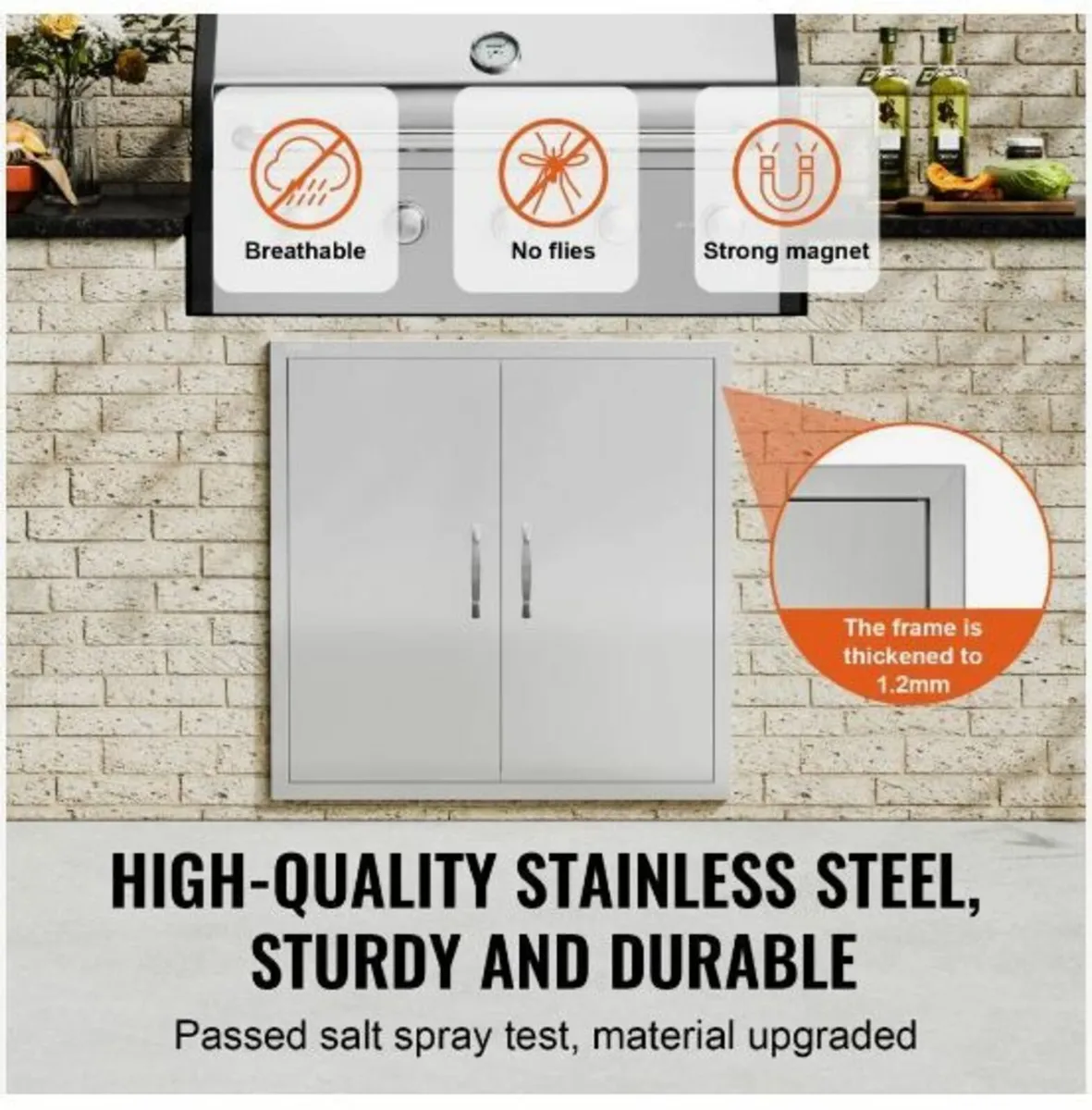 BBQ Access Door, 790x790 mm Double Outdoor - Image 4