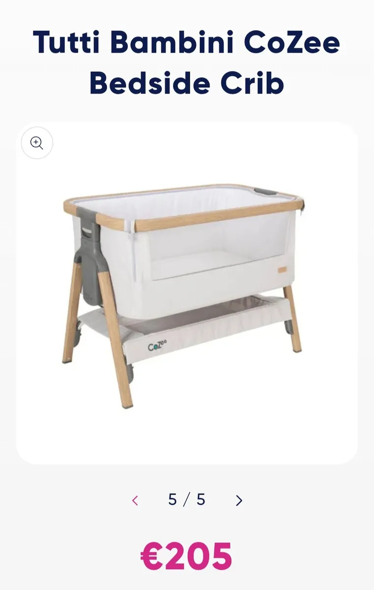 Tutti bambini Cozee Next to me crib - Image 1