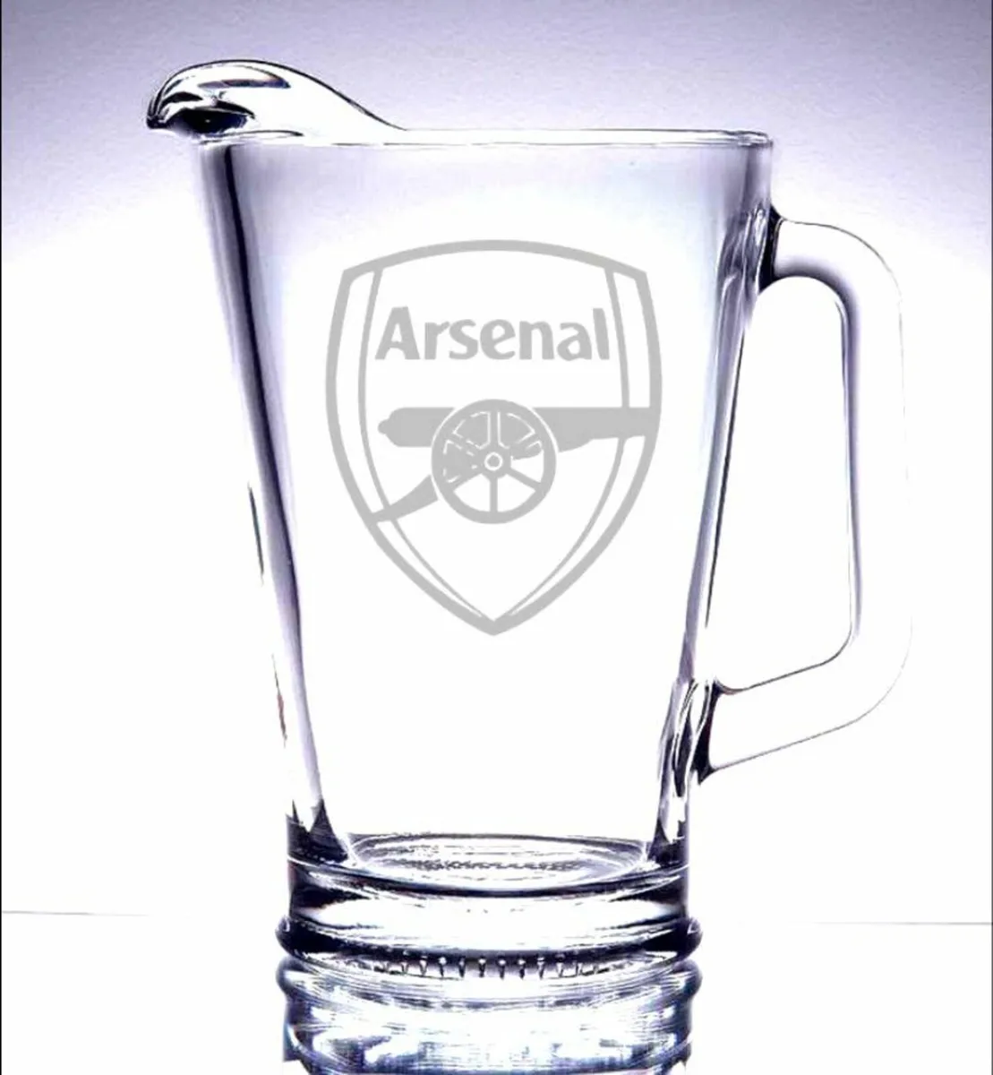 Large Vintage Glass Football Club Pitchers - Image 1