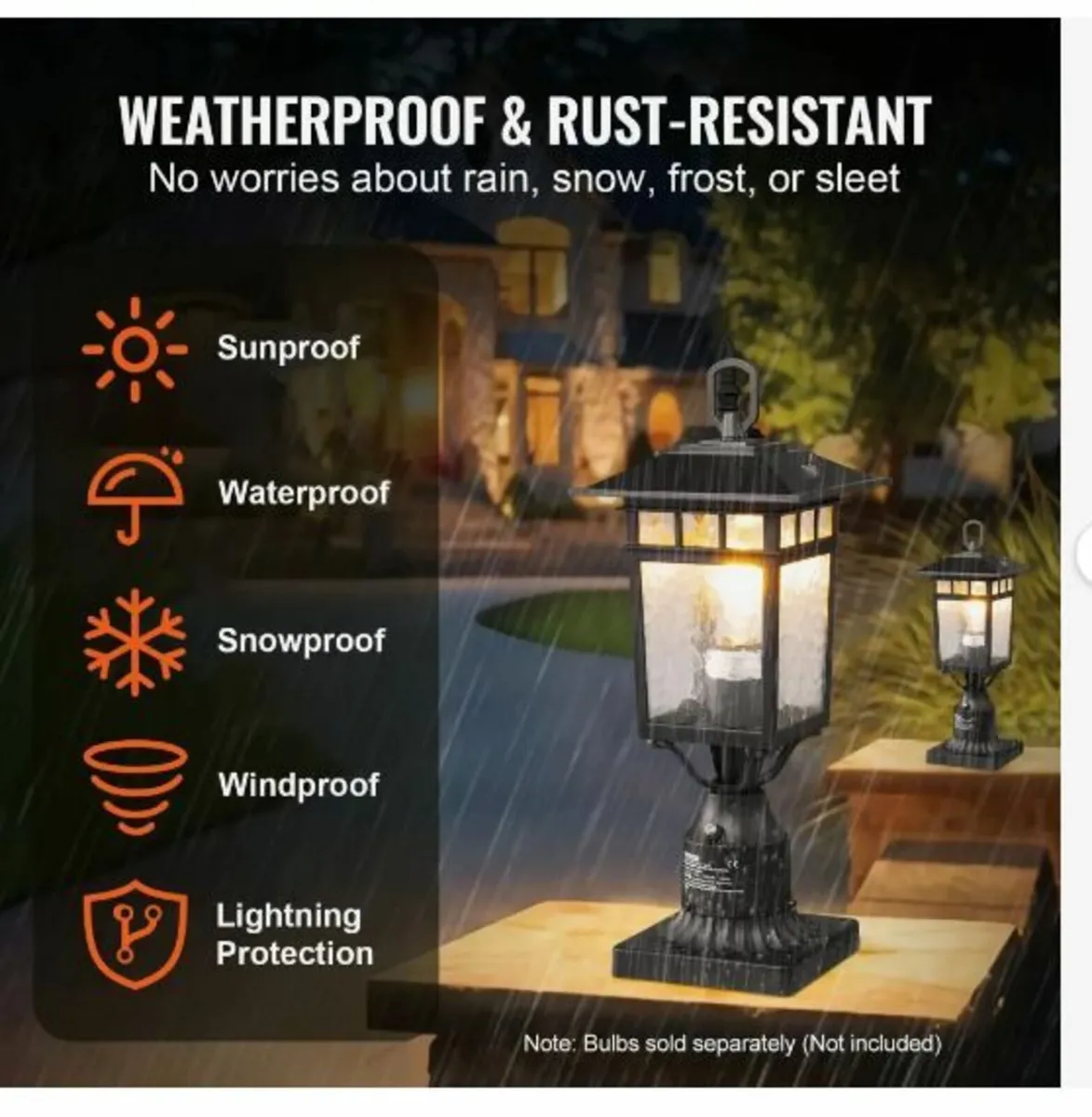 2 PCs Dusk to Dawn Outdoor Lamp Post - Image 4