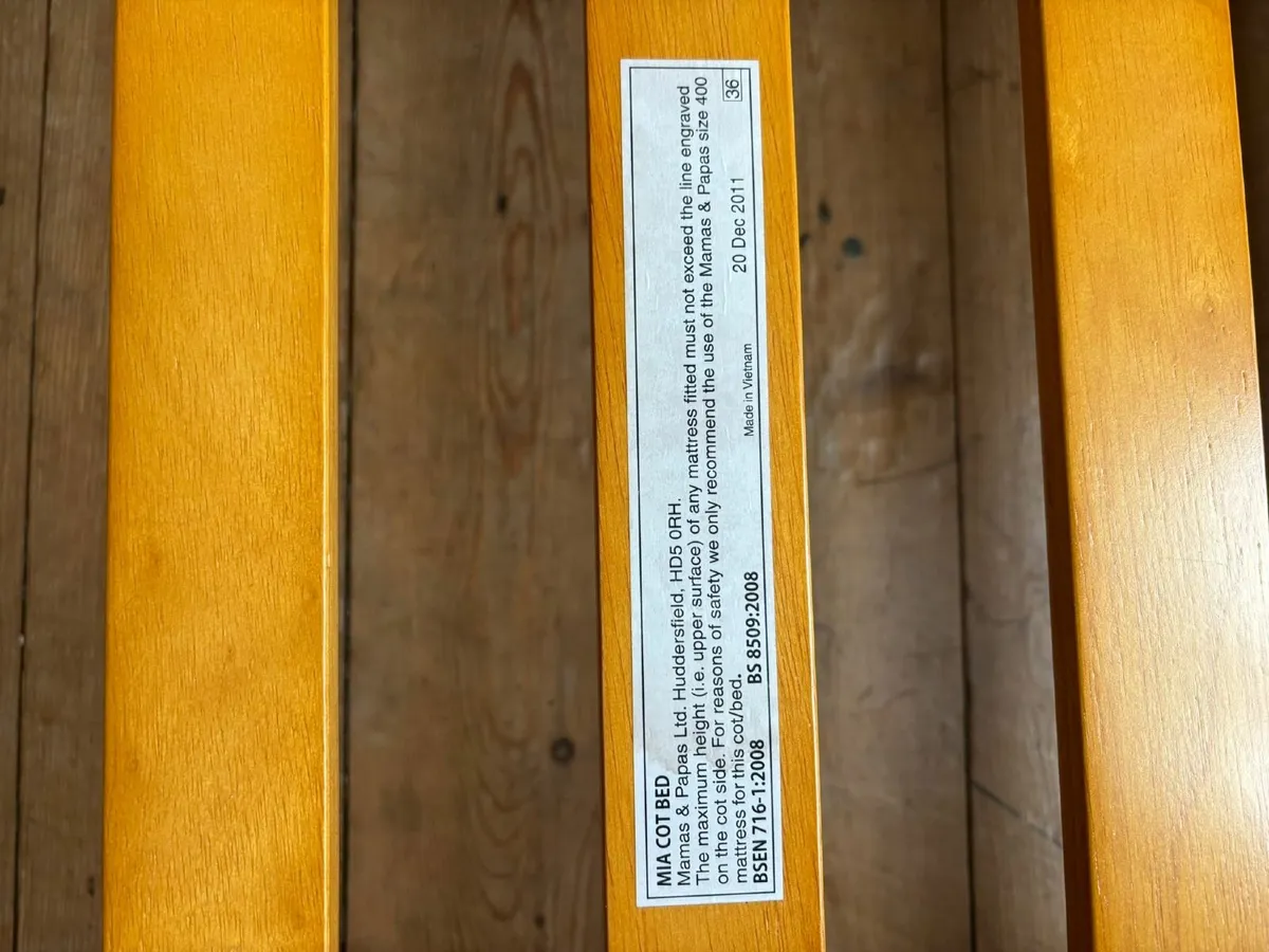 Mamas and Papas Cot Bed and Kingcoil Matress - Image 4