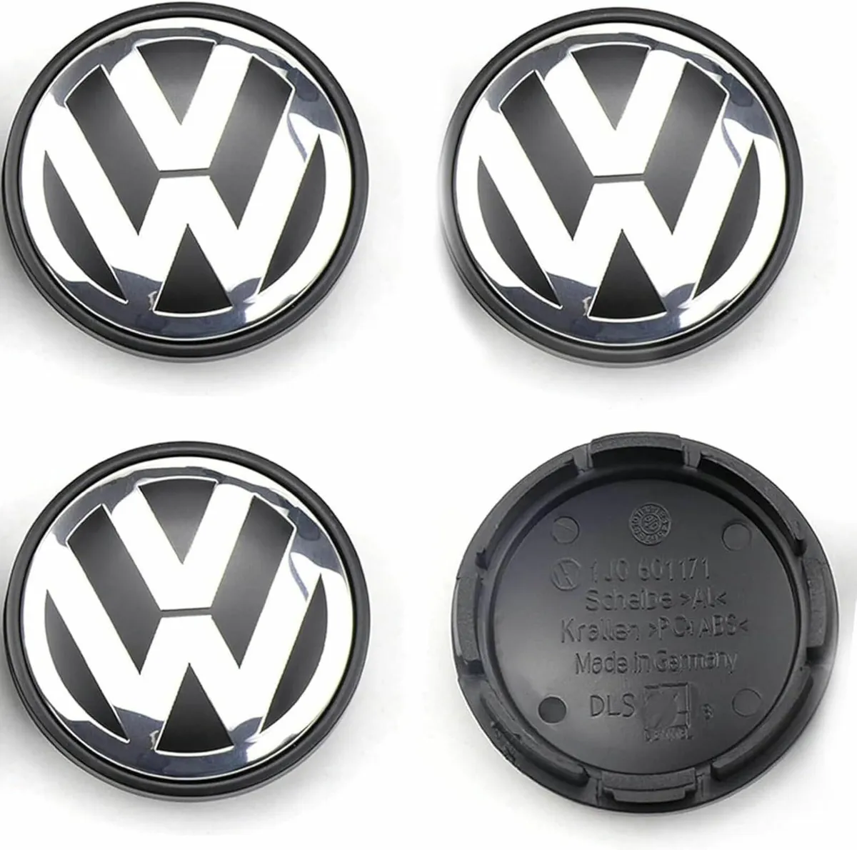 4pcs Wheel Centre Caps for Volkswagen VW 65mm, Rep - Image 1