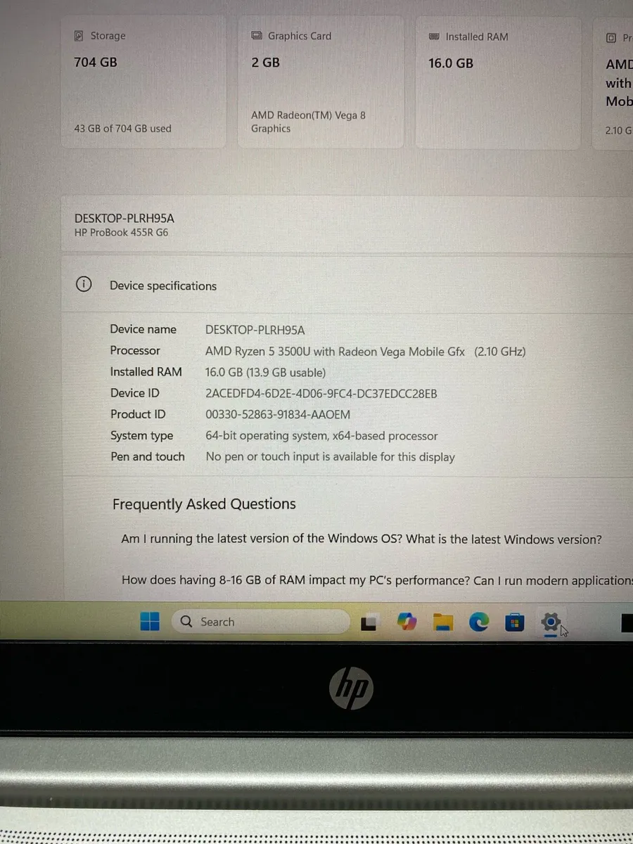 Hp Ryzen 5 16gb 256ssd 500 Hdd win 11 pro - Image 4