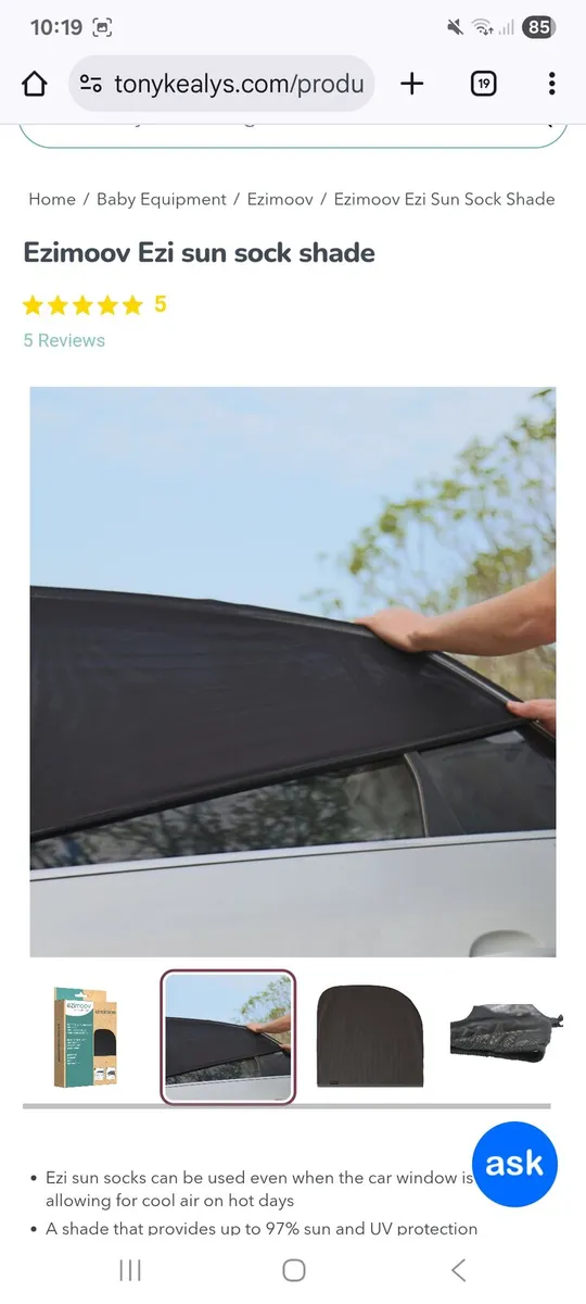 Ezimoove Sun Socks (Car window shades) - Image 2