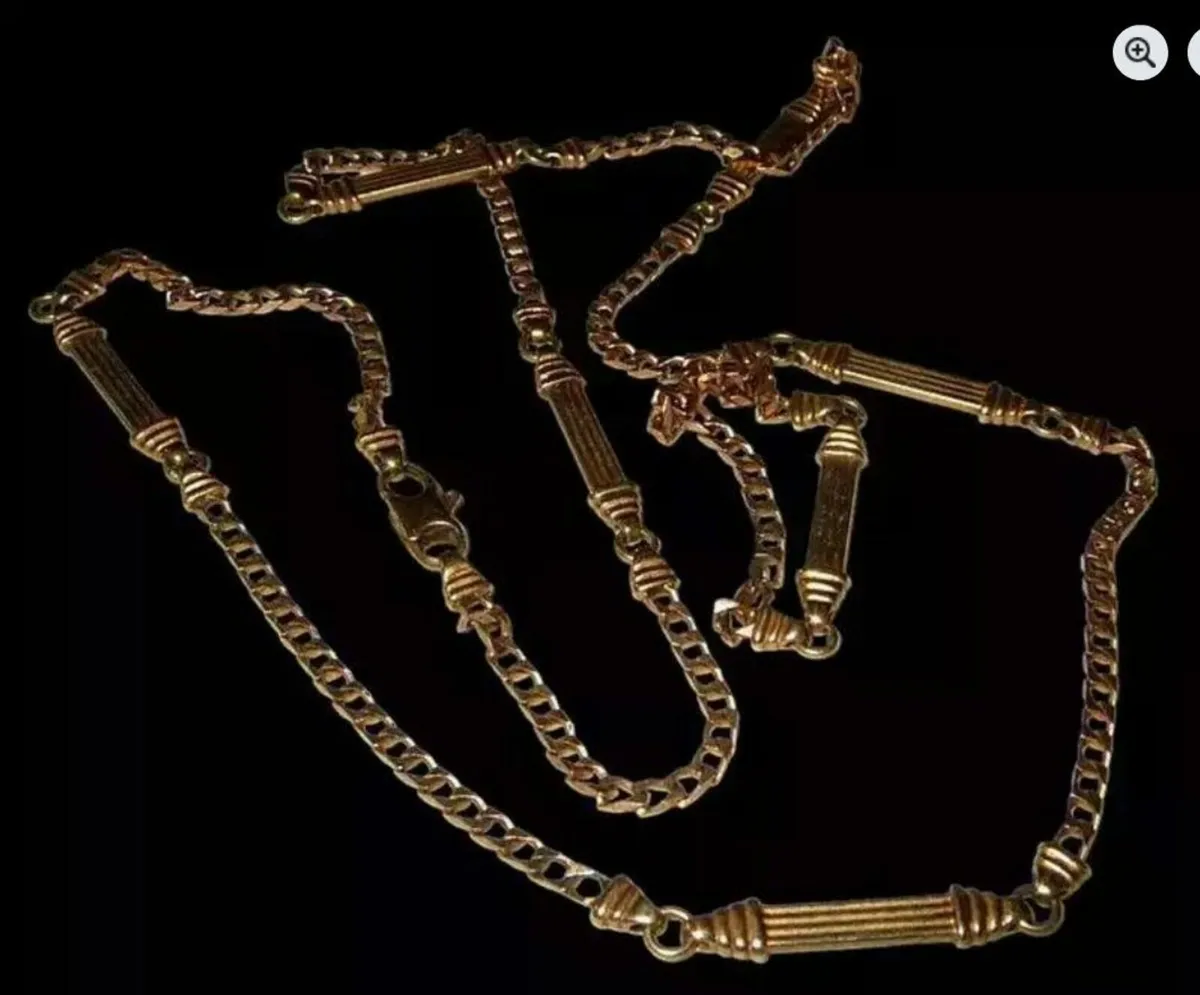 Vintage Hallmarked 9ct Gold 26" Fancy Link Chain - Image 2