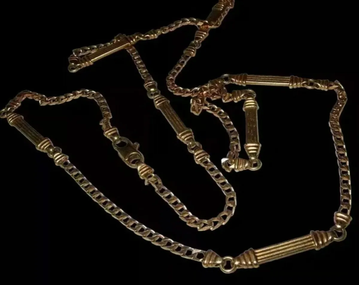 Vintage Hallmarked 9ct Gold 26" Fancy Link Chain - Image 4