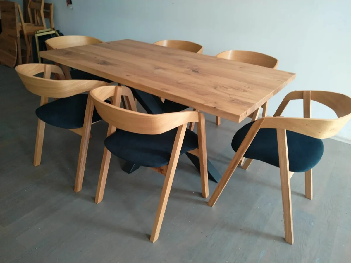 4 x Nordic Oak Comfort Chairs / Beige Colour / New - Image 2