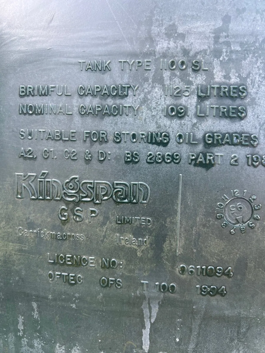 1125 litre Kingspan oil tank - Image 2
