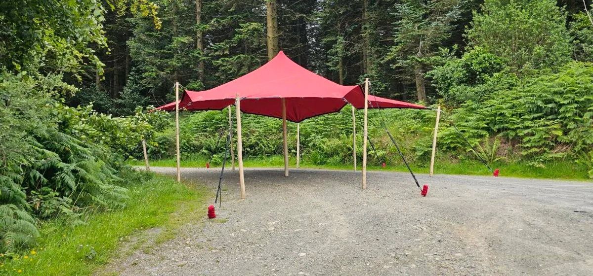 Used Red 6x6m Stretch Tent For Sale - Image 1