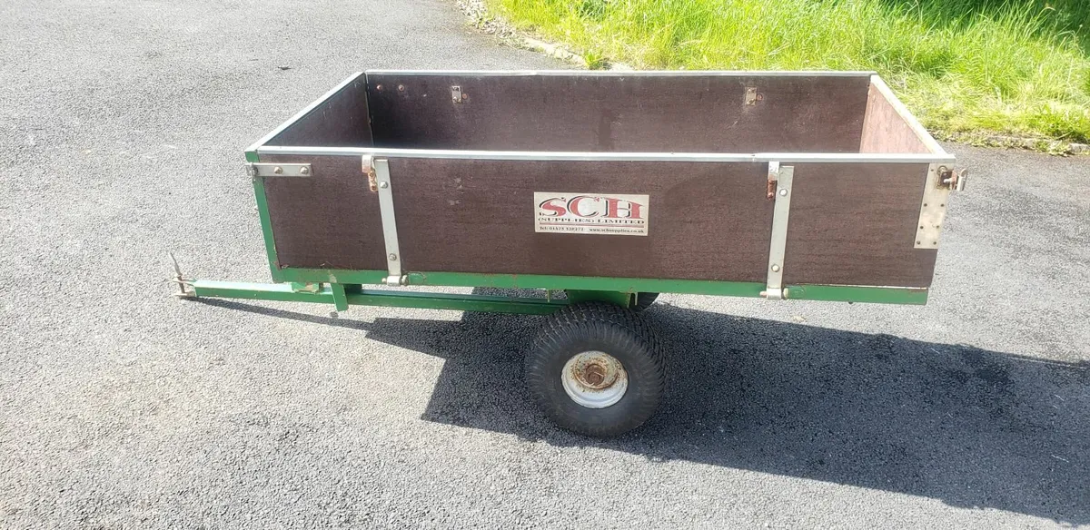 sch garden quad tipping trailer heavy duty 500kgs - Image 1