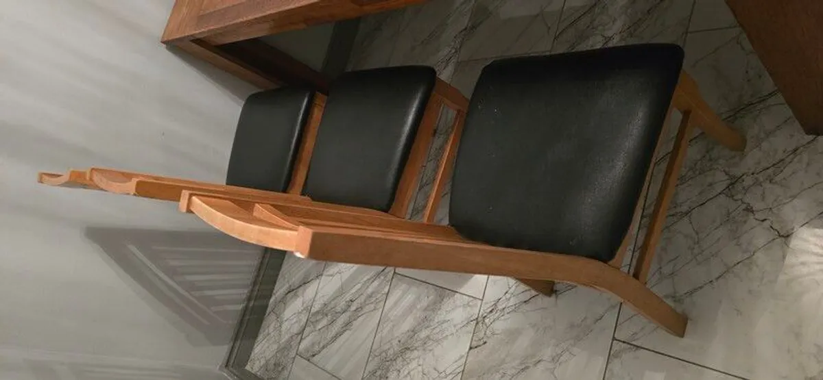 large solid wood table and 6 chairs - Image 4