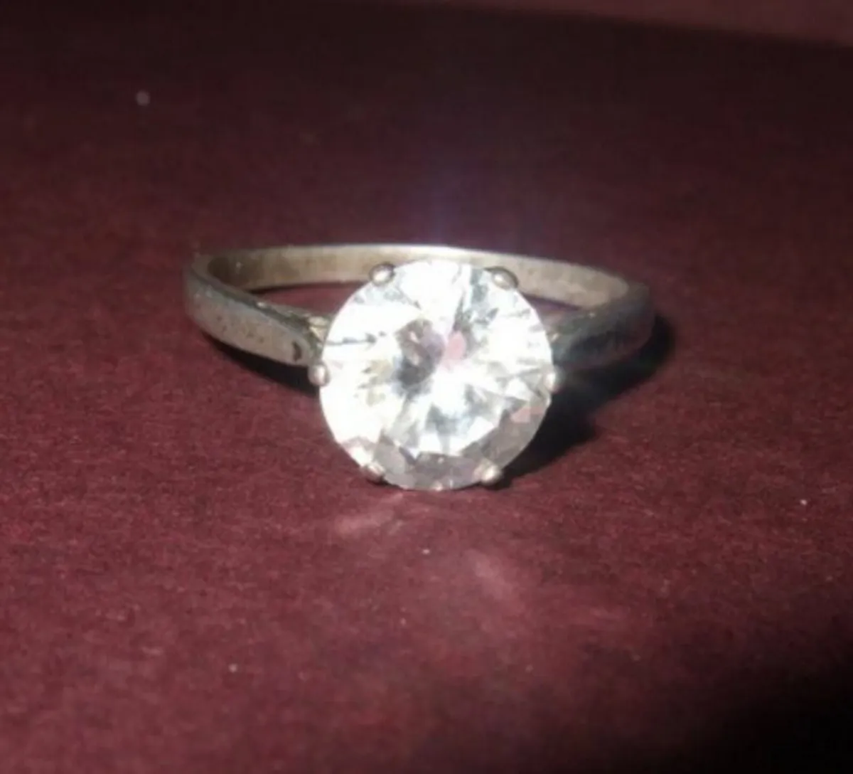 Vintage Hallmarked Silver Approx 2ct Solitaire - Image 3