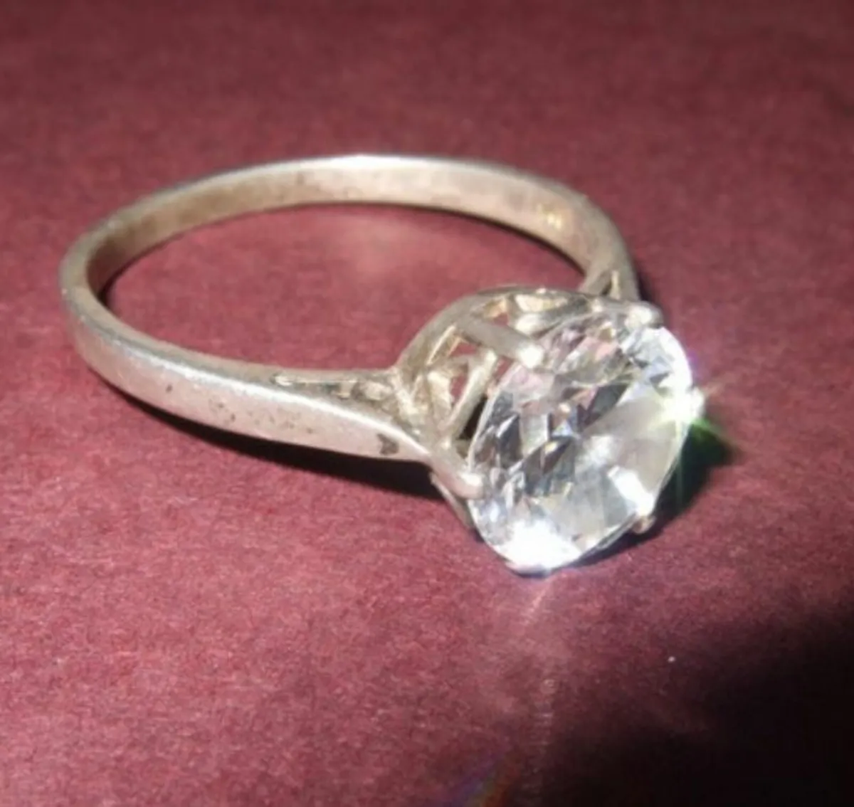 Vintage Hallmarked Silver Approx 2ct Solitaire - Image 4