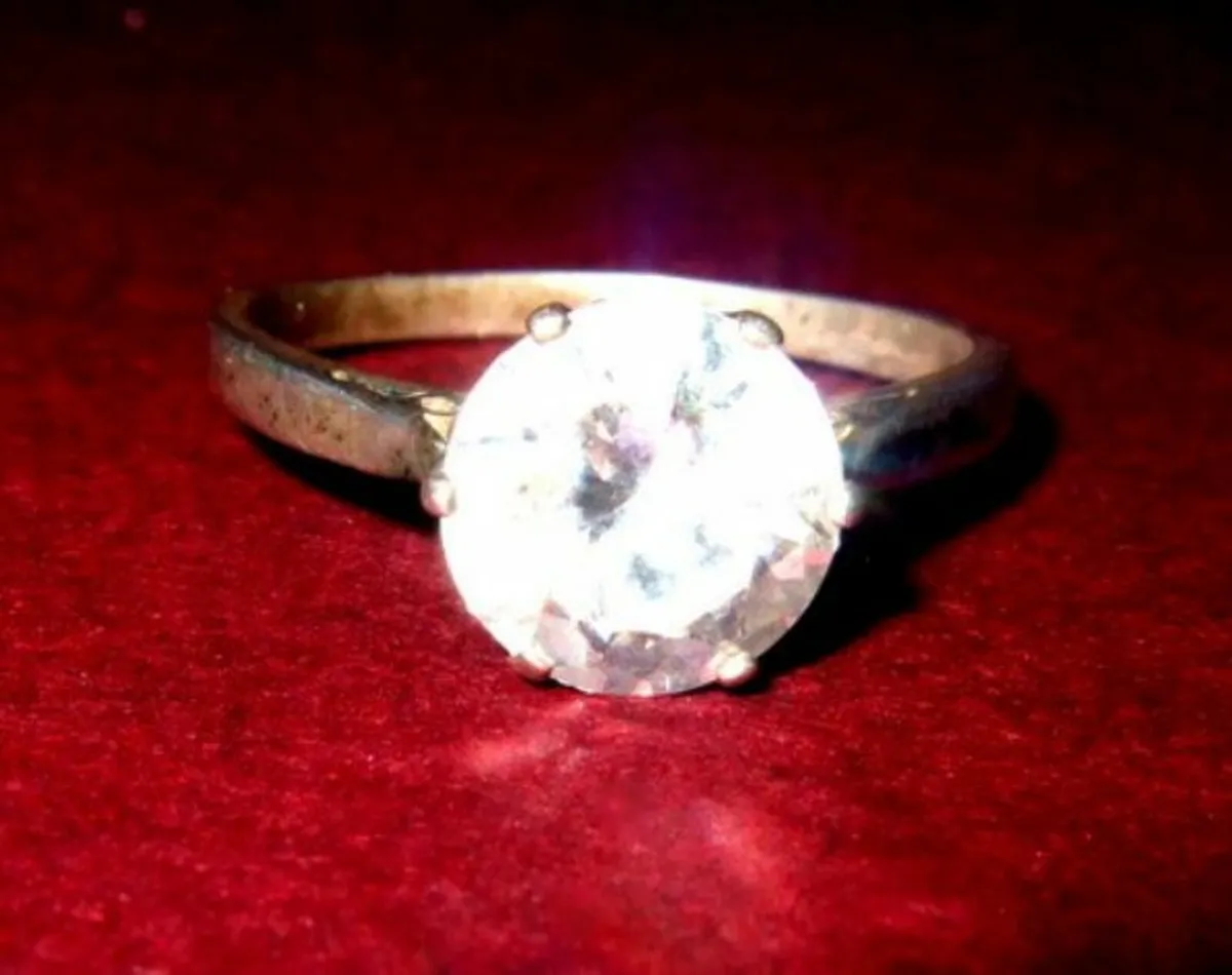 Vintage Hallmarked Silver Approx 2ct Solitaire - Image 2
