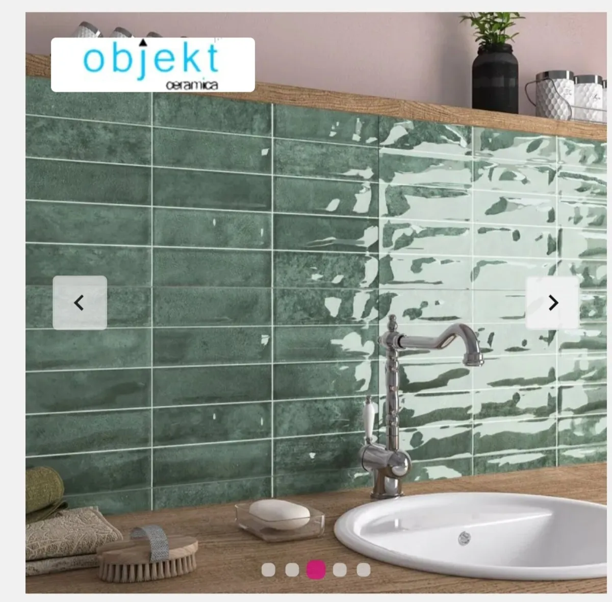 Tiles Green Brick Effect - Image 3