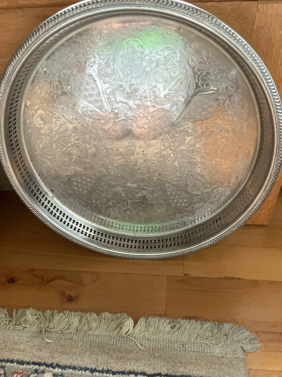 Large silver plated serving tray