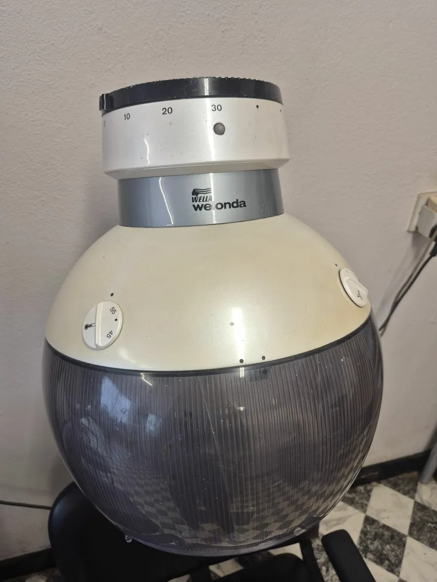 3 joined salon chairs with Hair Dryers attached - Image 4