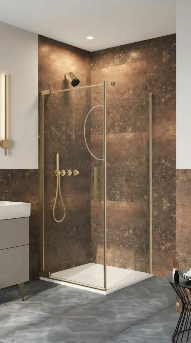 Hinged Shower Door & Side Panel - Image 1