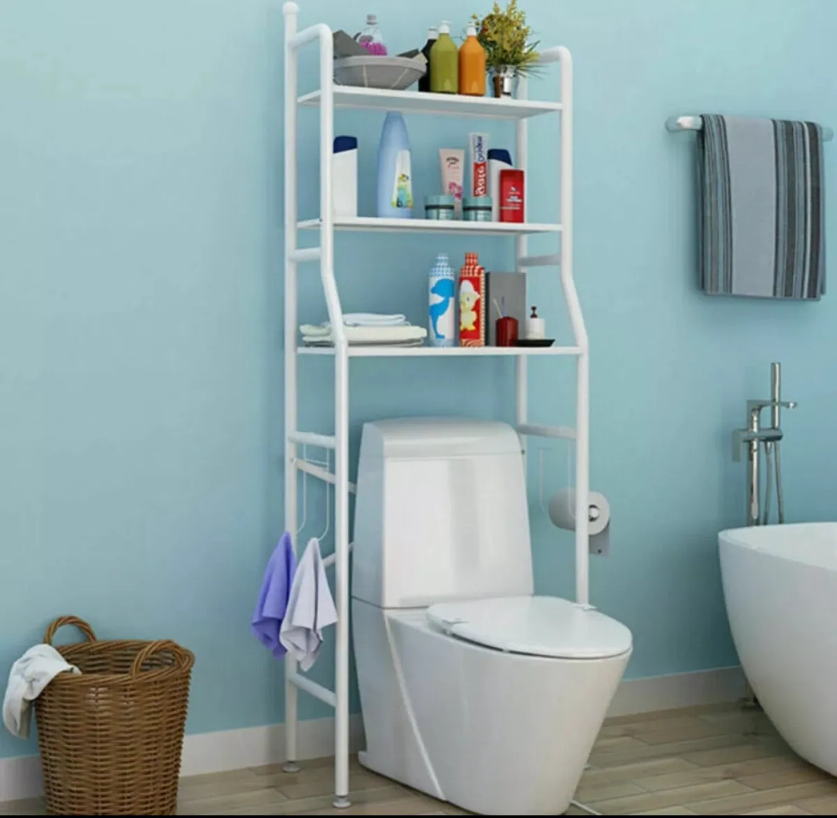 NEW Bathroom Shelf Over Toilet Storage Rack 3 Tier - Image 1