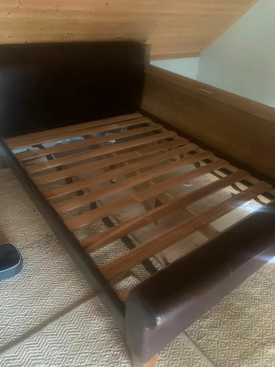 Leather Double Bed Frame - Image 1