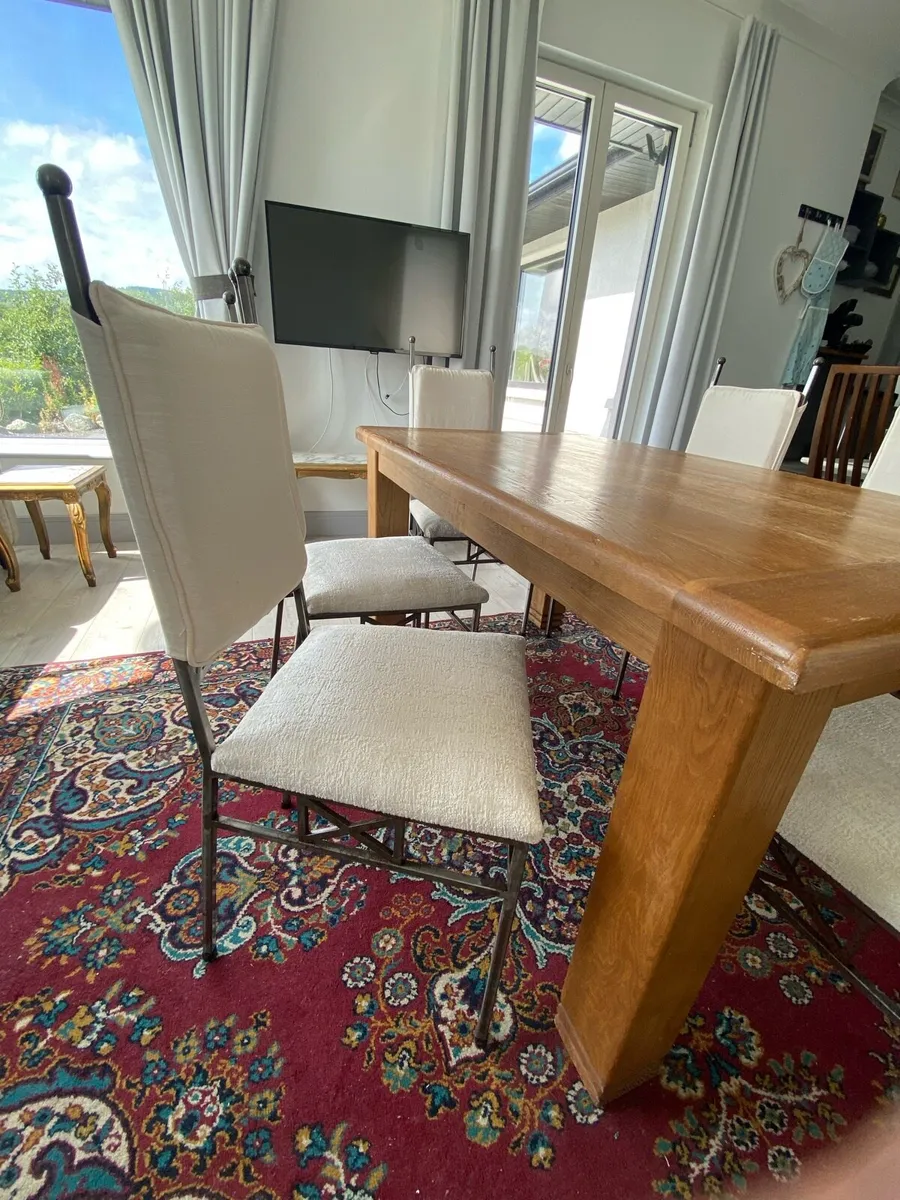 6 newly upholstered metal dining chairs - Image 2