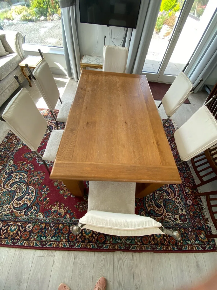 6 newly upholstered metal dining chairs - Image 3