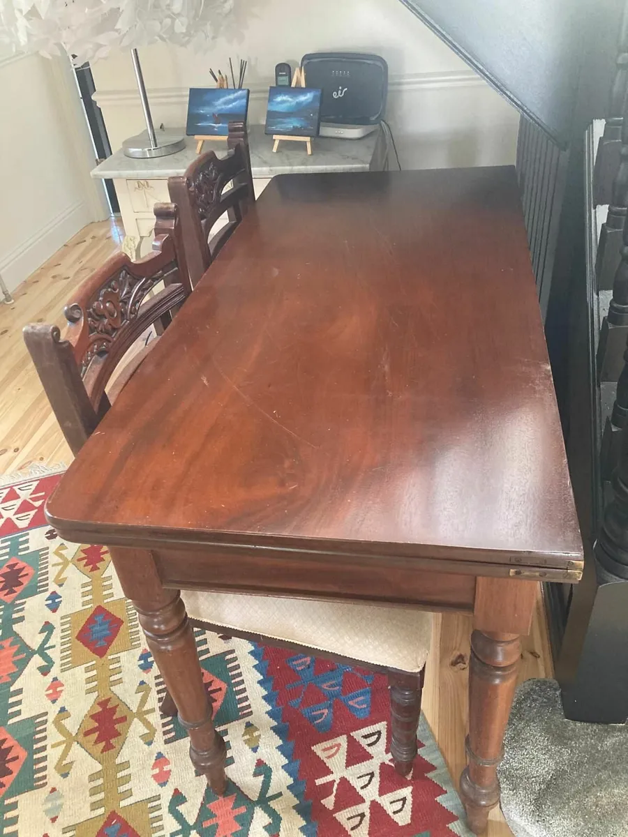 Solid Mahogany Table and Four Chairs for Sale - Image 1