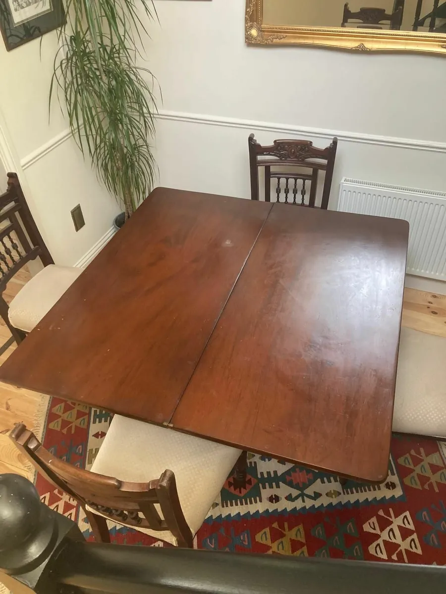 Solid Mahogany Table and Four Chairs for Sale - Image 2