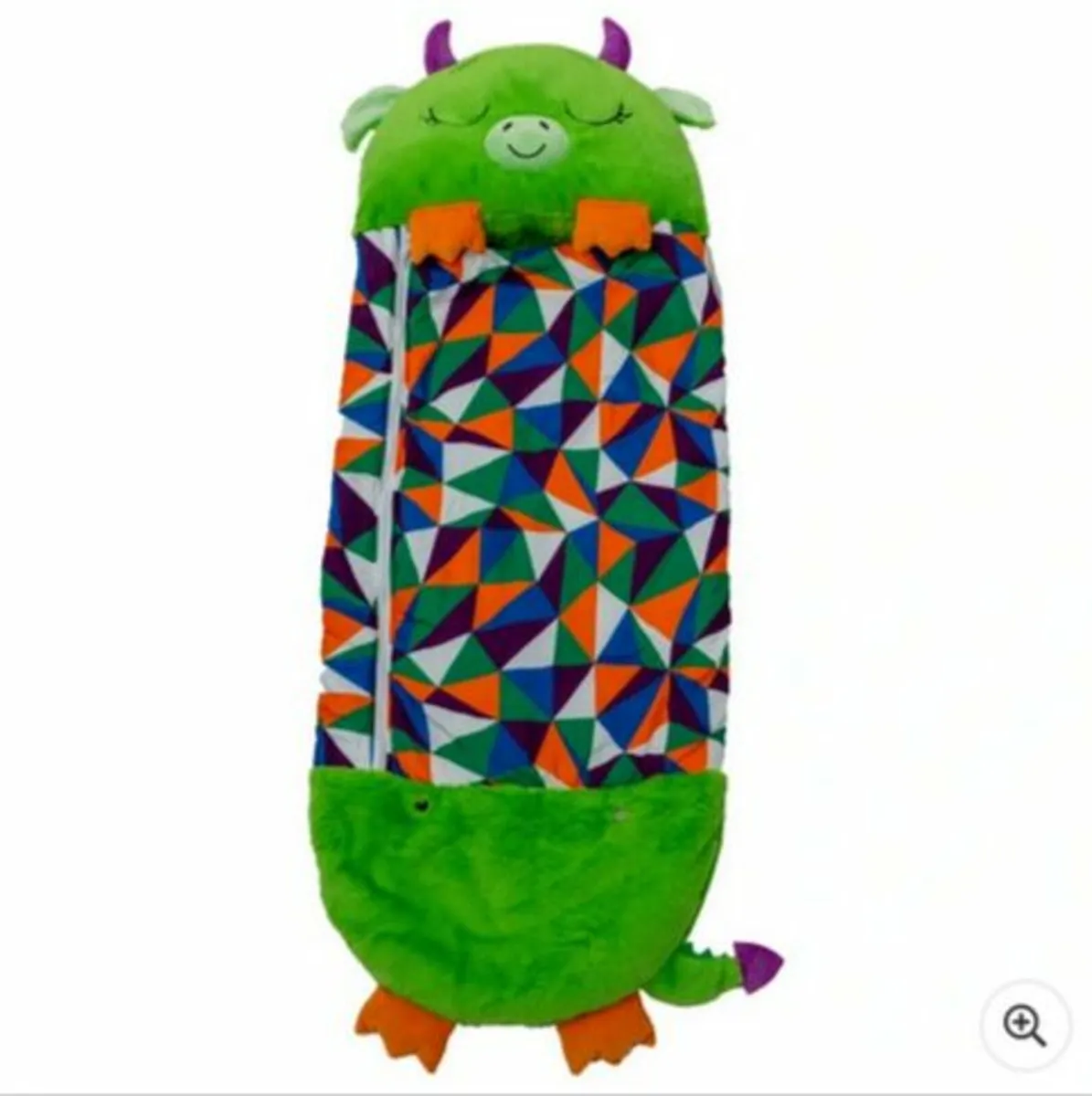 Green Dragon 2-in-1 Large Plush Sleeping Bag - Image 2