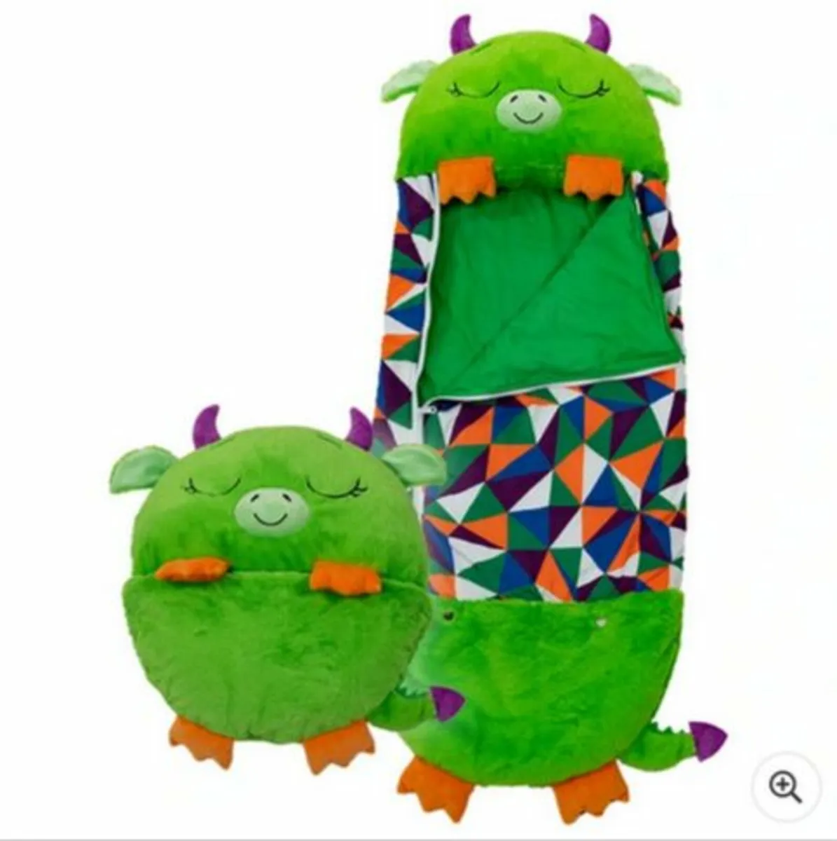 Green Dragon 2-in-1 Large Plush Sleeping Bag - Image 3