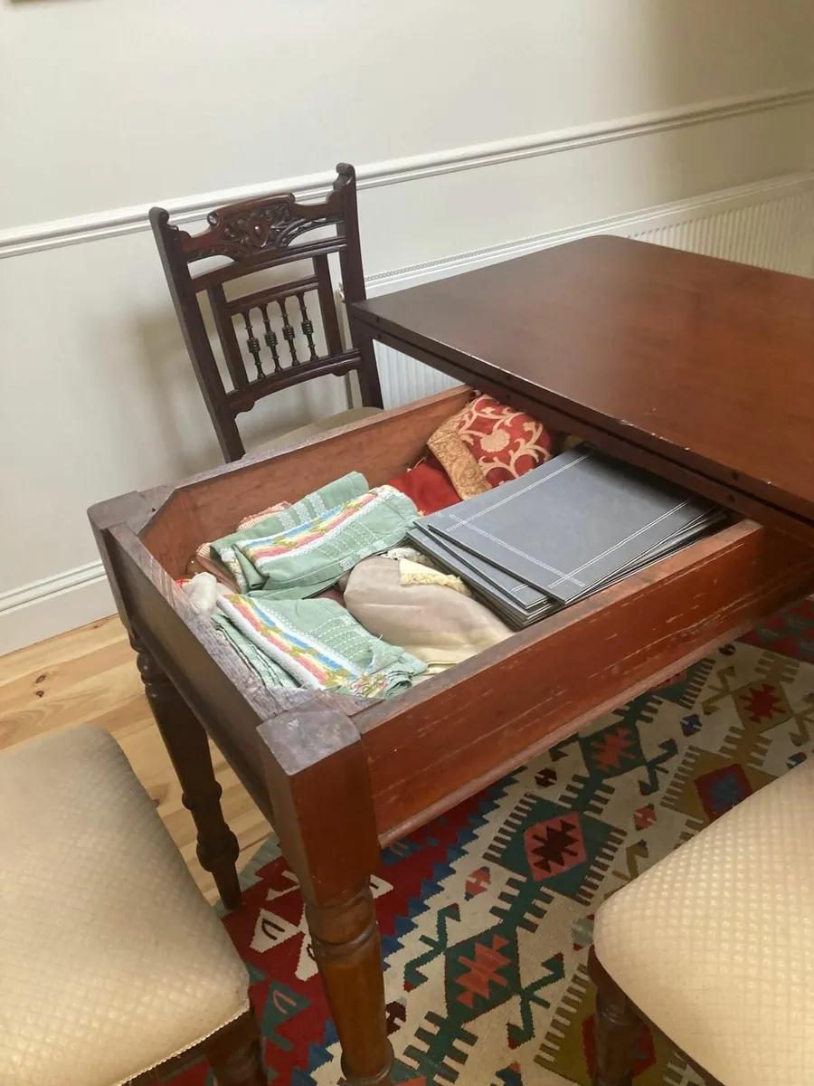 Solid Mahogany Table and Four Chairs for Sale - Image 3