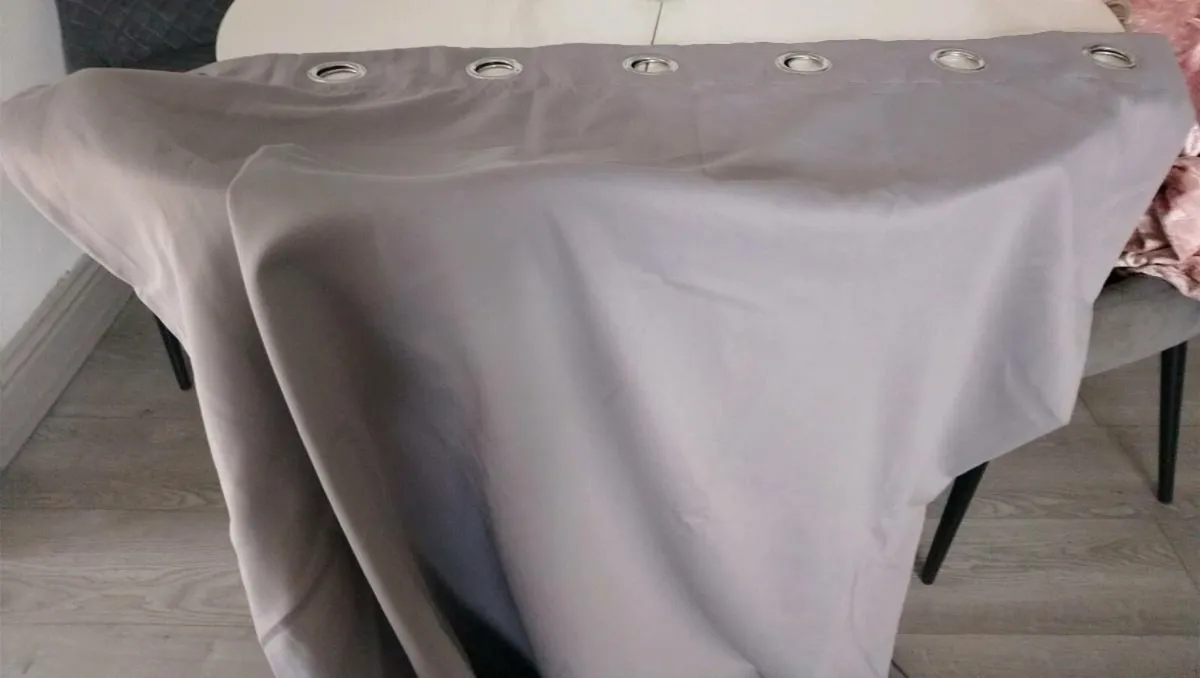 Grey Black out Curtains for sale in good condition - Image 2